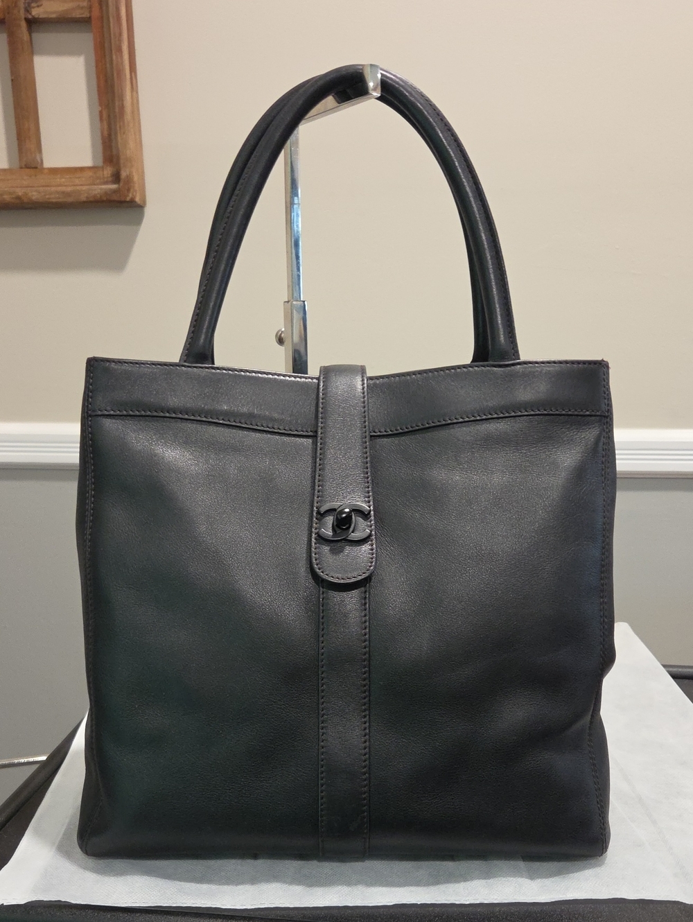 CHANEL CC Turn-Lock Tote Bag W/ COA